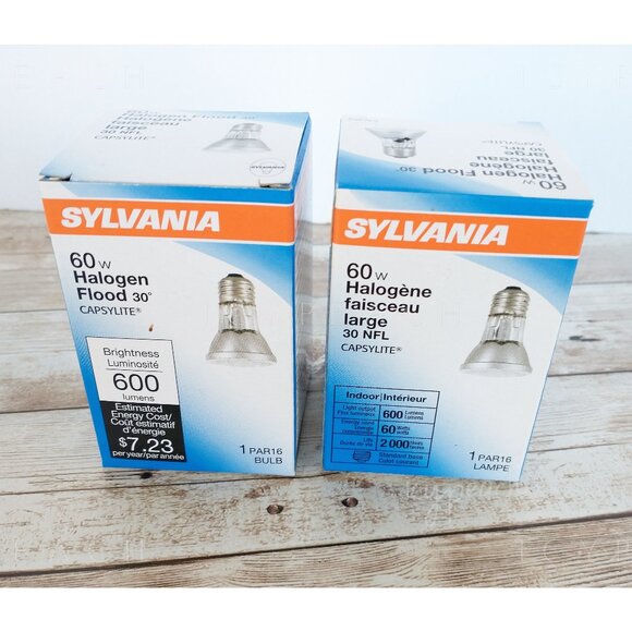Sylvania 60 Halogen Flood Bulbs 2 Pack Capsylite 60PAR16/HAL/NFL30 Medium Base - Picture 6 of 8